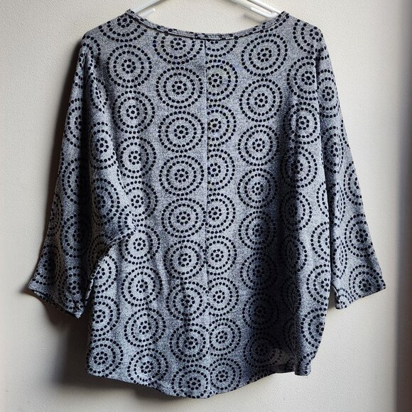 Olivia Blu Gray/Black Geometric Print Batwing Jersey Size Large - Picture 16 of 16